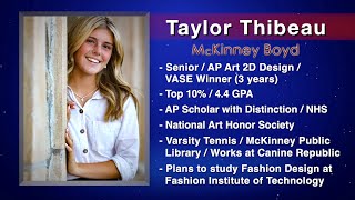 Dennis Baker State Farm Scholar Artist of the Week - Taylor Thibeau
