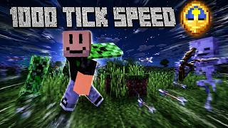 I Tried To Beat Minecraft On 1000 Tick Speed...