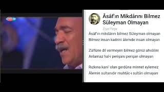 Âsâf'ın mikdârını bilmez Süleyman olmayan... Ziya Paşa / Mehmet Özbek Resimi