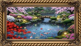 Peaceful Garden Rain Scene | Soft Watercolor 4K Ambient TV Frame screenshot 4