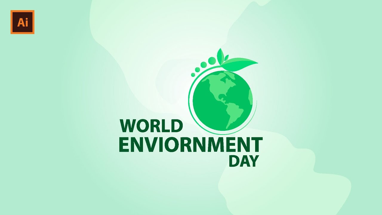 How to design an environmental ecology green eco friendly logo for World Environment Day
