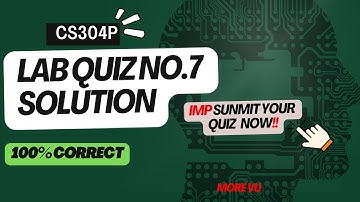 CS304P Lab Quiz.7 Solution 2024 | Midterm | More VU