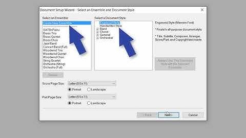Setting up a Score - Set Up Wizard