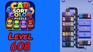 Car Sort Color Puzzle Level 608 Walkthrough