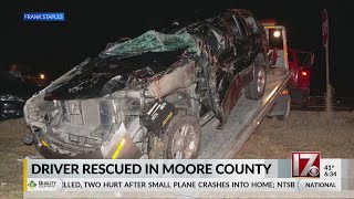 Driver rescued in Moore County crash
