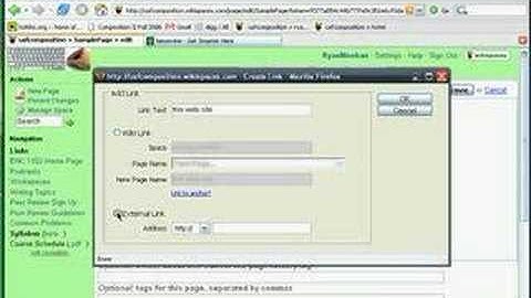 Linking in Wikispaces