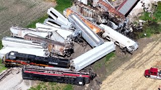   Interviews Drone Footage From Train Derailment In Poweshiek County