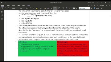 Comparable Company Analysis(Part 1)