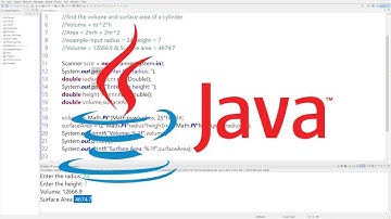 Volume and area of cylinder in Java / How to Tutorial