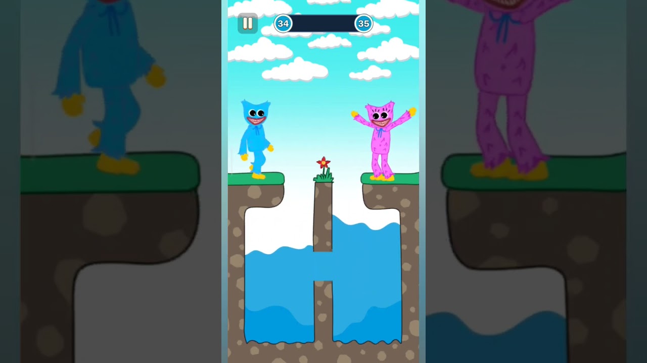 Hugy's Funny Animated Story - Kissy Missy Hits Huggy Wuggy With A Bucket - Hugy's Funny Story - Game Play