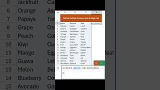 Flatten Multiple Columns into a Single List.   #exceltips #exceltricks