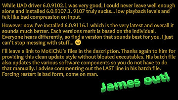 Realtek UAD 6.0.9116.1 WHQL - Link In Description - 6.0.9180.1 Currently