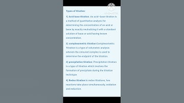 types of titration and definition