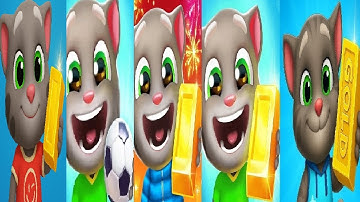 Talking Tom Run VS Talking Tom Gold Run Lava Escape Chinese Version Cycle Tour Event Football Fever