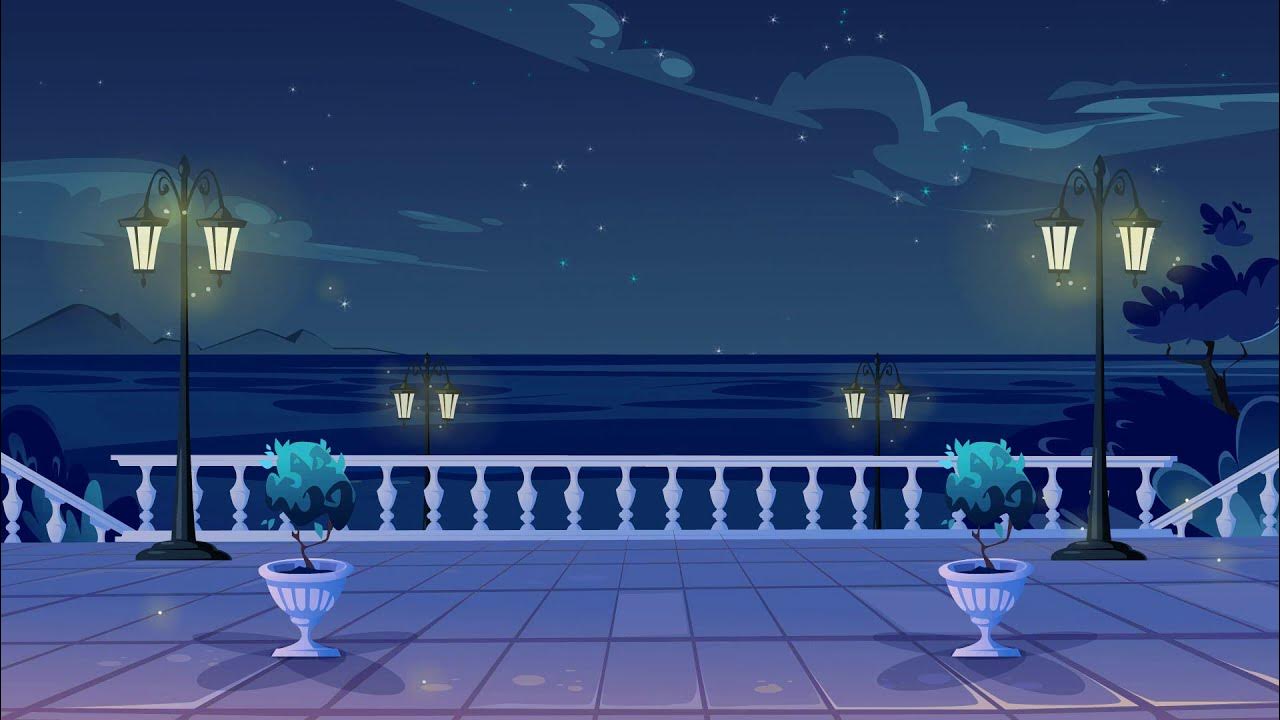 Beach Night Sky Free Cartoon Background Loop YouTube