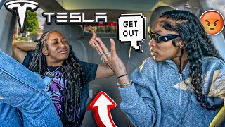 Disrespecting Mya Brand New Tesla To Get Her Reaction Hilarious