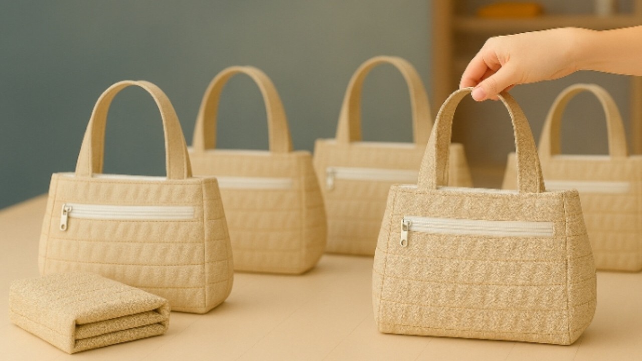 Simple Home Tutorial for Sewing a Stylish Zipper Handbag — Easy Cutting and Stitching Guide