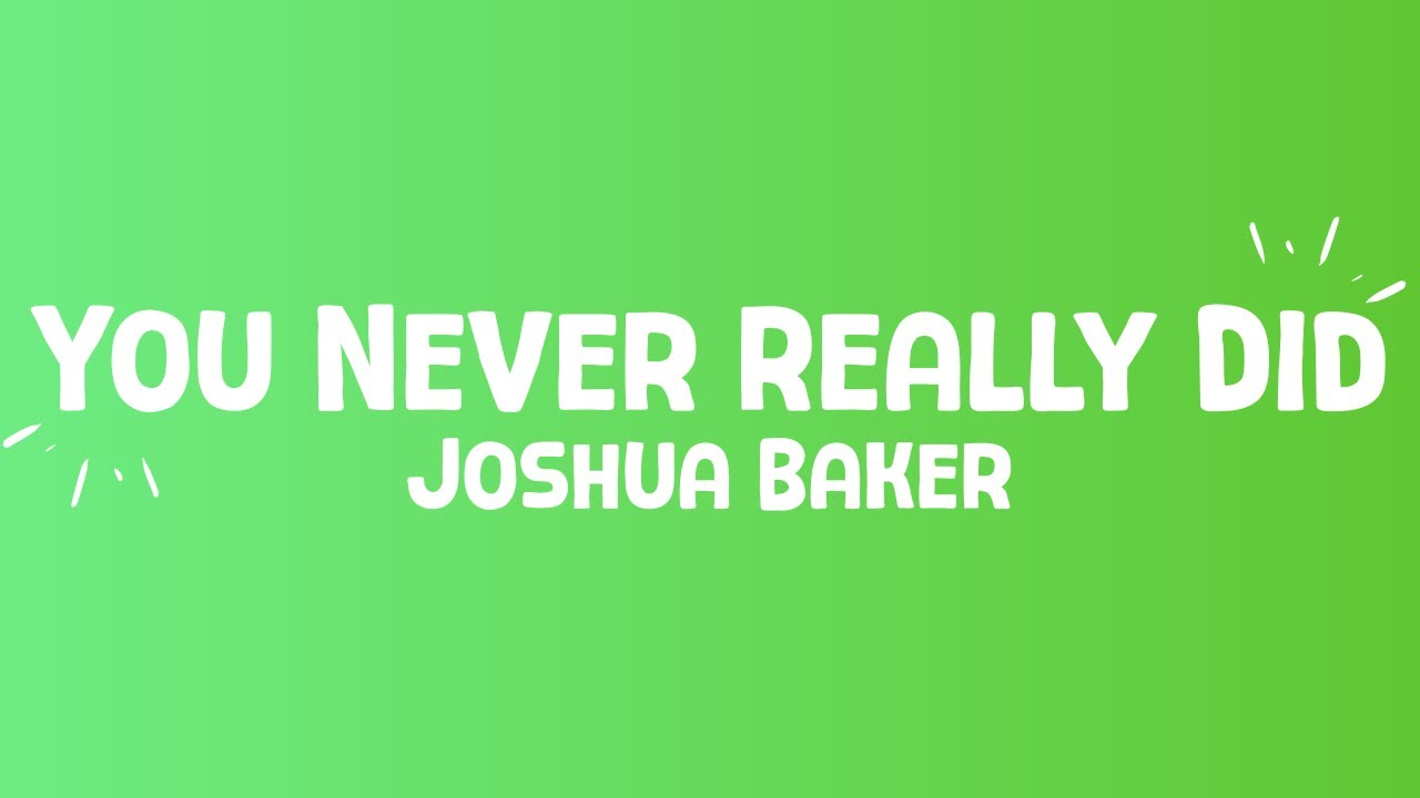 Joshua Baker - You Never Really Did (lyrics)