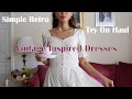 Vintage dress haul  try on vintage inspired clothing brand simple retro review