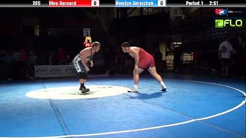 Junior 285 - Wes Bernard (Indiana) vs. Newton Smer...
