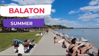 Summer vacation on the wonderful lake Balaton Hungary: walk tour