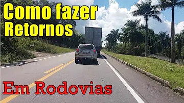 Quais os procedimentos para se fazer uma conversão à esquerda ou um retorno em rodovias sem acostamento?