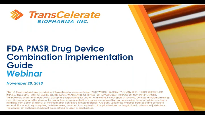 FDA PMSR Drug Device Combination Implementation Guide - 天天要聞