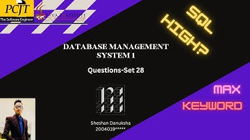 DBMS | Question Set 28 | Java Institute | Sheshan Danuksha