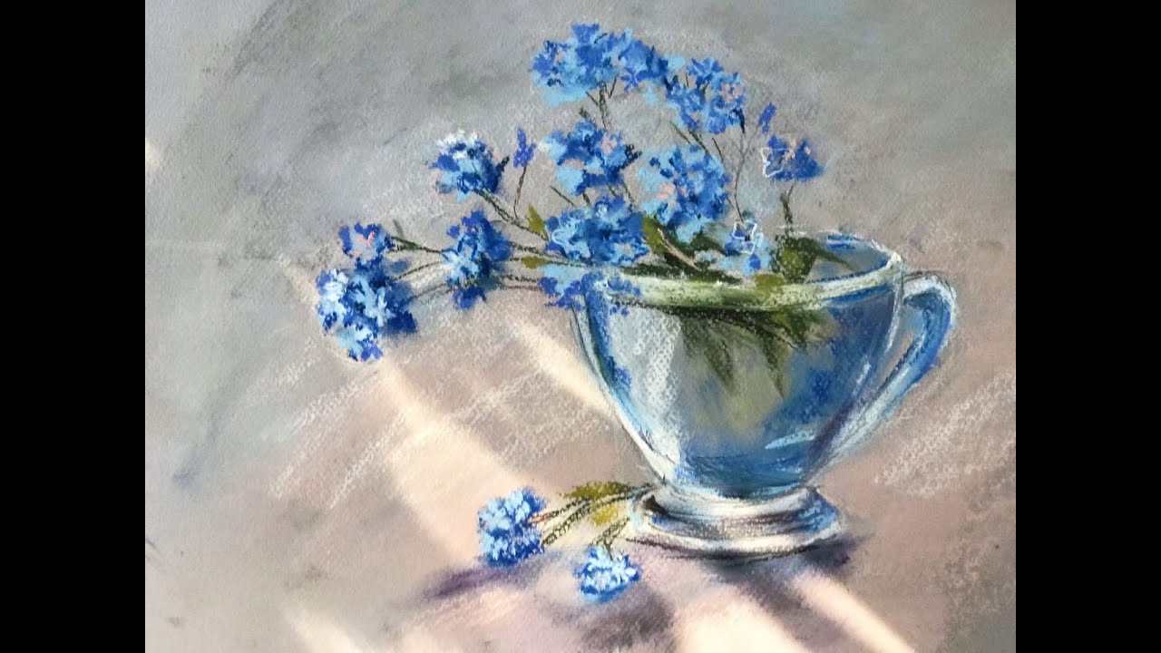 Незабудки рисовать пастелью
