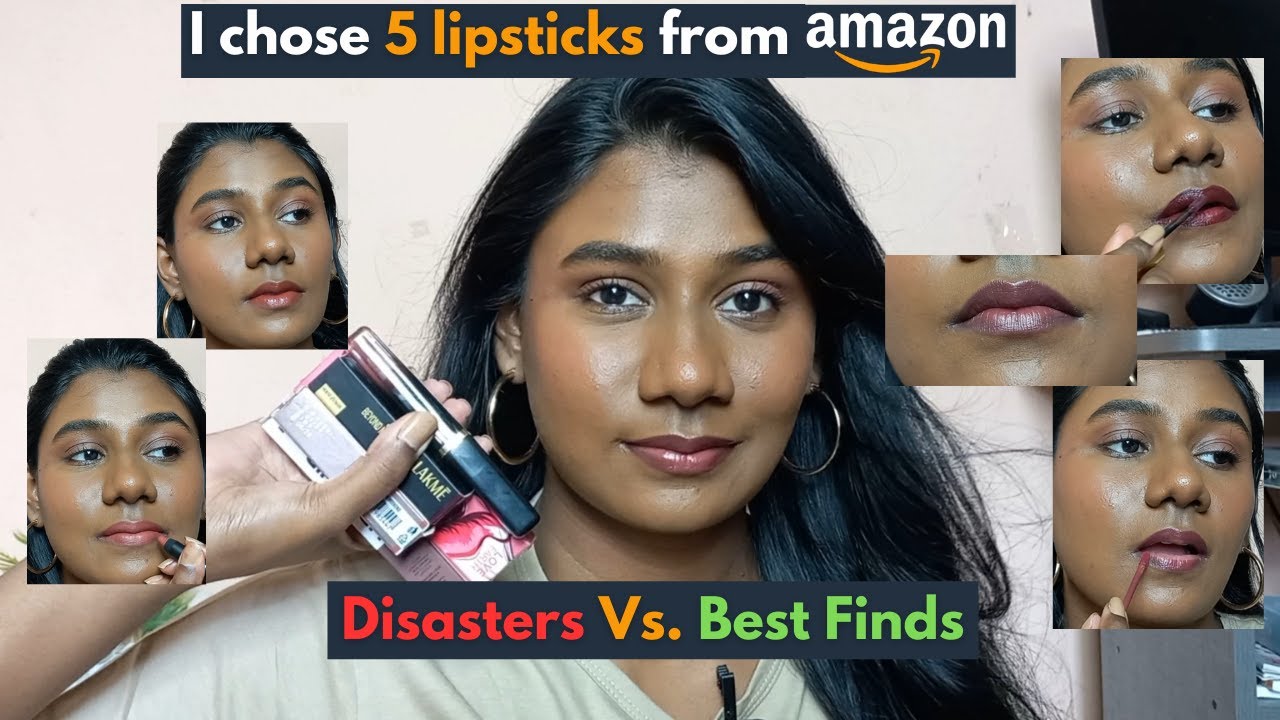 Lipstick First Impressions on Deep skin | Amazon Lipstick try Haul