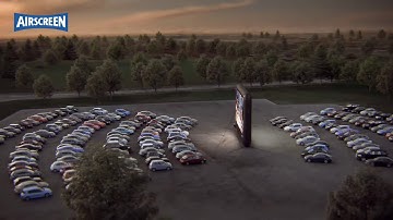 The new AIRSCREEN®  drive 16m x 8m - project on two sides of one inflatable screen.