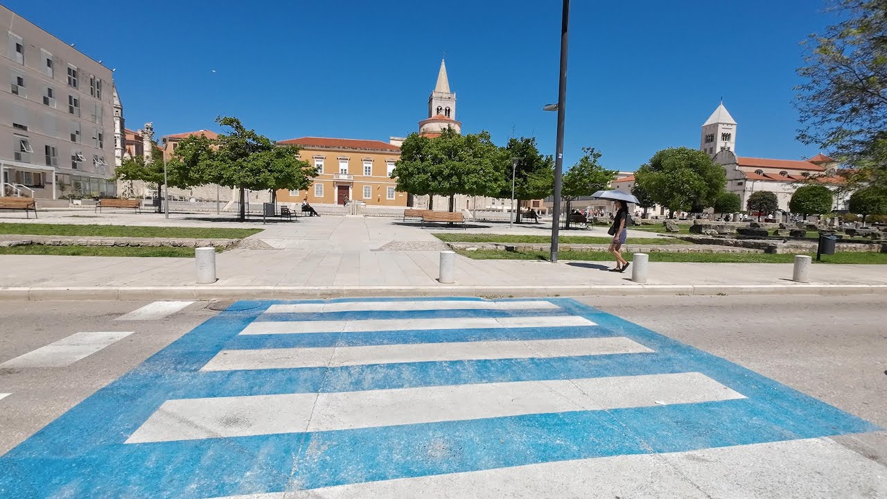Croatia Zadar Old Town and Kolovare Beach - Walk 4k