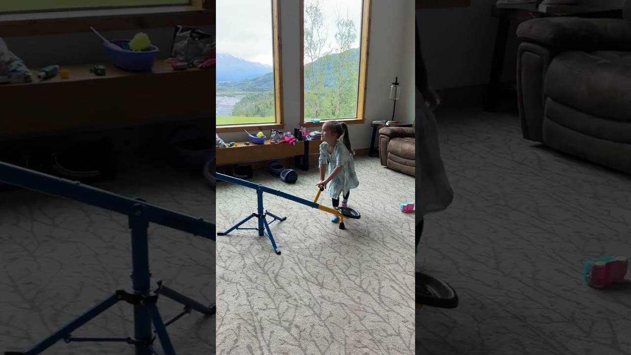 Amazing Cute Girls Masters Indoor Seesaw Like a Pro! 