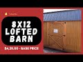 🔶🔶8X12 LOFTED BARN | SIDE DOOR | $4,211.00 - BASE PRICE | SHE SHED | MAN CAVE | FALCON SHEDS