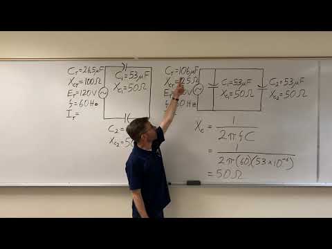 Capacitive Reactance in Series and Parallel
