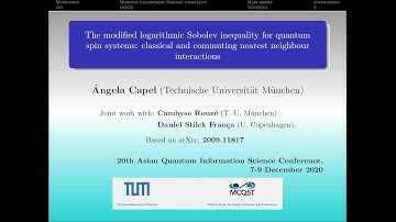 The modified logarithmic Sobolev inequality for quantum spin systems - Talk for AQIS 2020