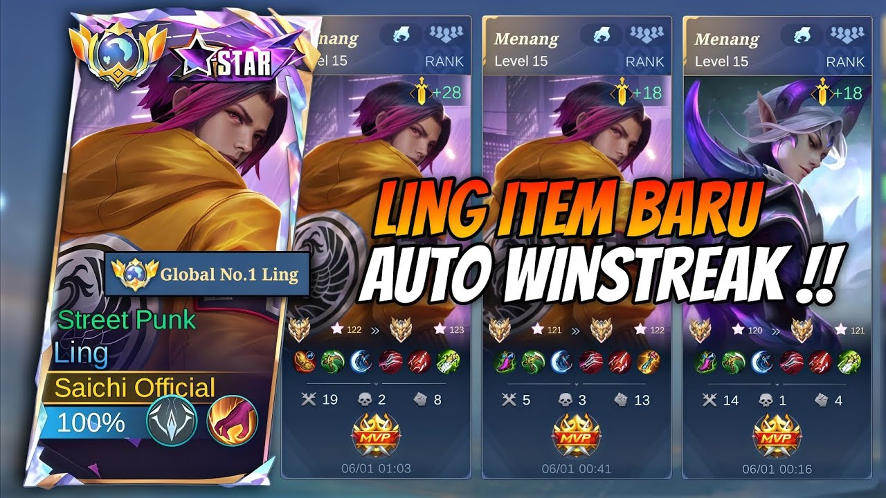 BUILD TERBARU GLOBAL 1 LING BIKIN AUTO WINSTREAK !! LING BUFF 2026 BAKAL JADI META? | MLBB
