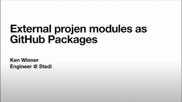 April 2021 - Publishing external projen modules as private GitHub packages, Ken Winner