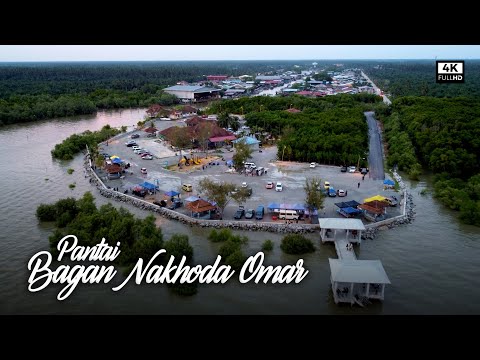 Senja di Pusat Rekreasi Pantai Bagan Nakhoda Omar | Perkampungan Nelayan Bagan Nakhoda Omar (4k)