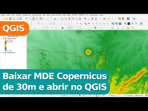 Baixar MDE Copernicus de 30m abrir no QGIS