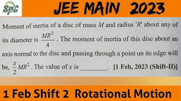 Moment of inertia of a disc of mass M and radius R about any of its diameter is MR^2/ 4 . The Moment