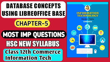 MIQ Database Concepts using LibreOffice Base chapter5 class 12 commerce IT new syllabus|hsc IMP qs
