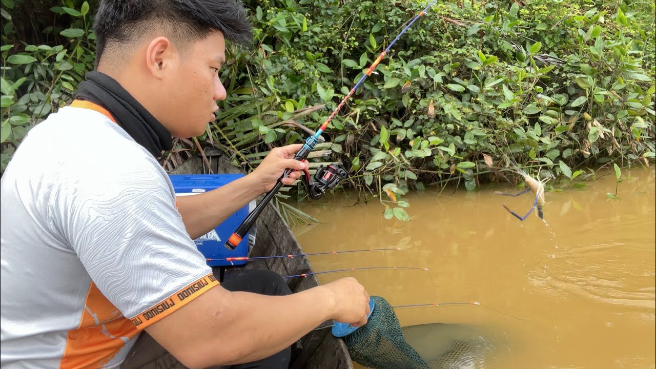 Setelah 1 bulan puasa, saat nya mancing udang galah lagi di sungai kalimantan #mancingudanggalah