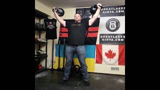 Iron Cross 32/32kg for 15 seconds with Great Lakes Girya Kettlebell Russian Strength ????