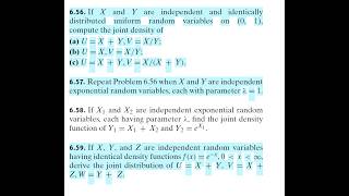 Probability (9E) - Ross. Prob 6.56, 6.57, 6.59: Joint Probability Distribution of Functions of R.V.