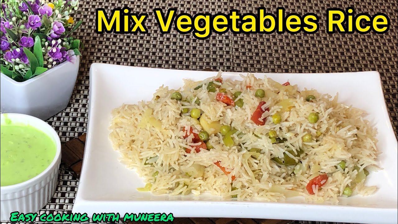 Easy Mixed Vegetable Pulao Recipe Mixed Veg Rice Mixed Sabzi Pulao مکس سبزی پلاو rice 