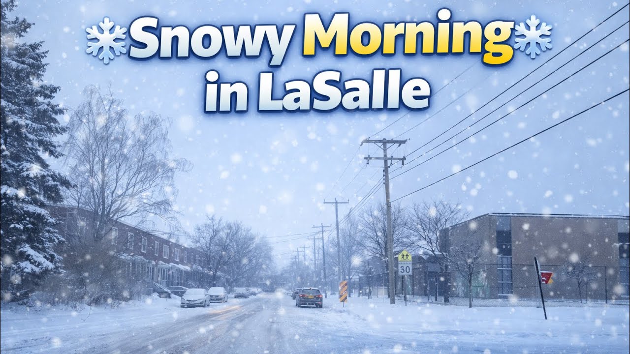 Snowy Morning Drive in LaSalle 🇨🇦 | −20°C Sunny Winter Streets of Montreal