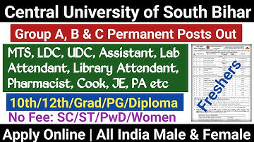 📢CUSB Group A, B & C Recruitment 2025 Out 🔥 CUSB Non Teaching Staff Vacancy 2025 | Permanent Jobs