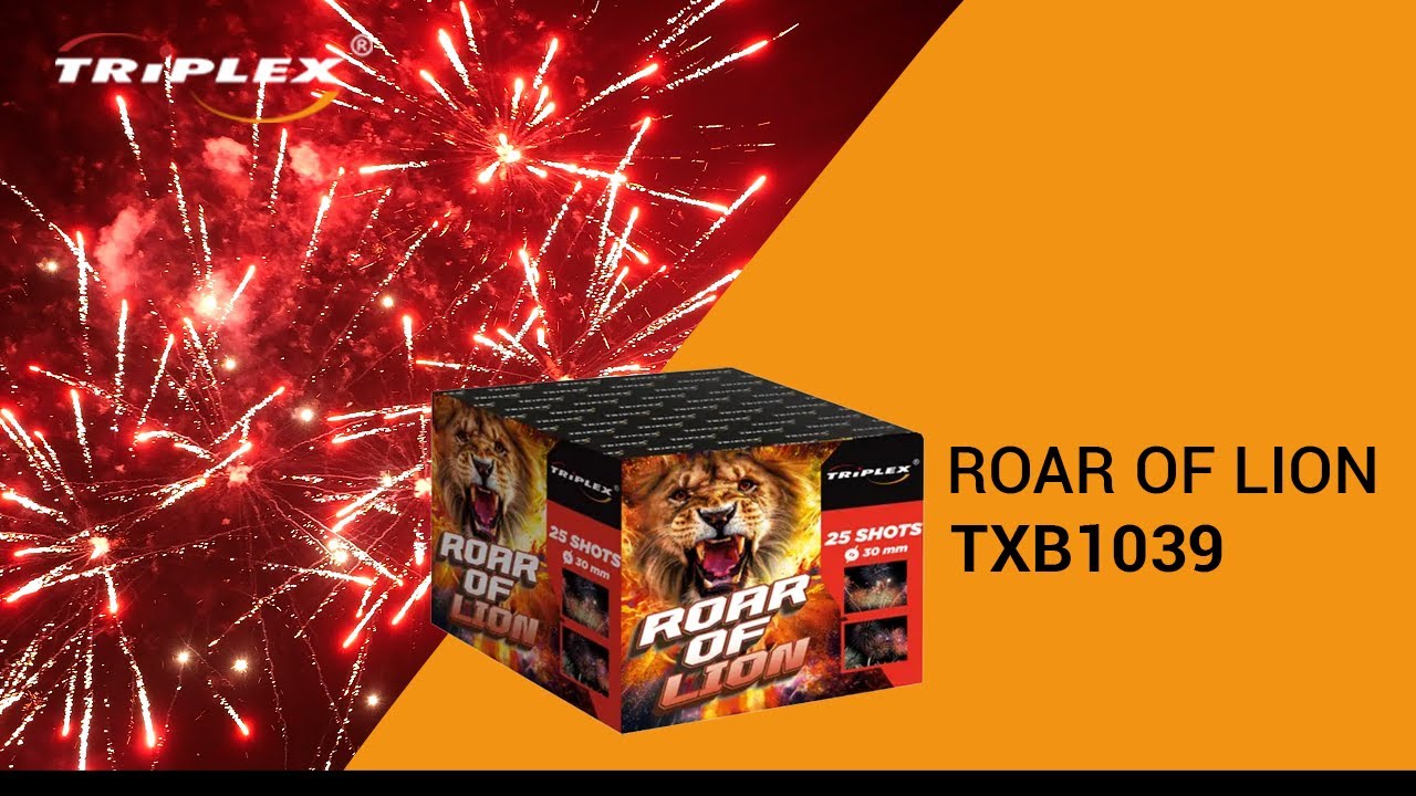 FAJERWERKI TXB1039 25S 1.2'' BATERIA ROAR OF LION F2 TRIPLEX FIREWORKS