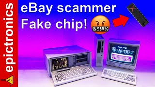 Scammed on eBay. Fake chip. IBM 5155 Portable and PCjr repair